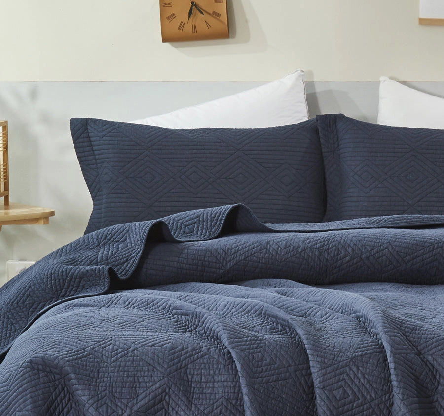 Diamond European Pillowcase Navy