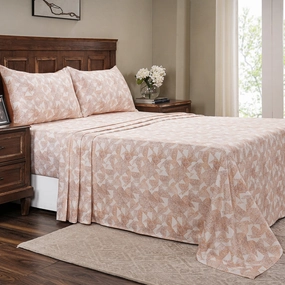 Eclectic Geo Triangle Digital Print 100% Cotton Rust Bed Sheet with Pillow Case