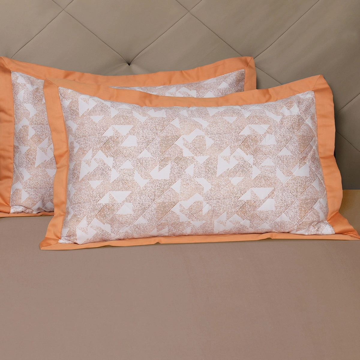 Eclectic Geo Triangle Pillow Sham Set Rust