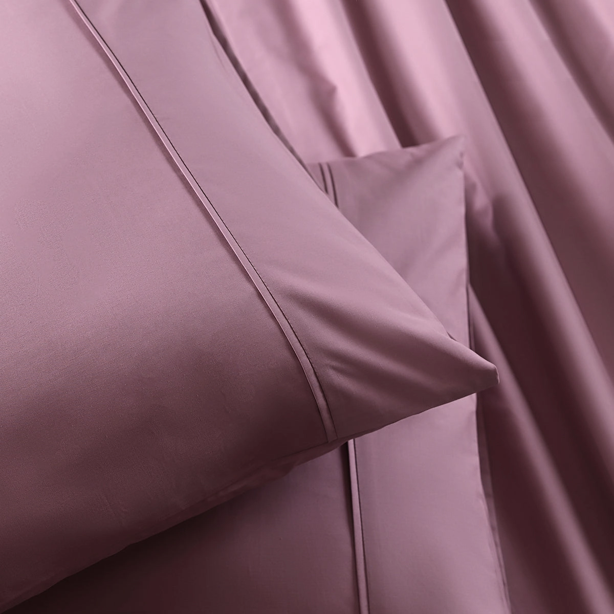 Eden Crisp & Light Weight 100% Cotton Solid Purple Bed Sheet with Pillow Case