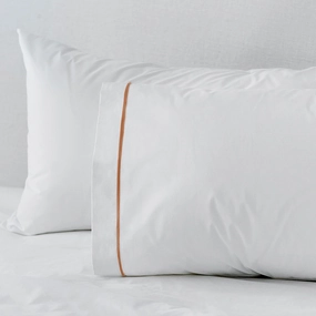 Egyptian Cotton Pillowcases White | Rust