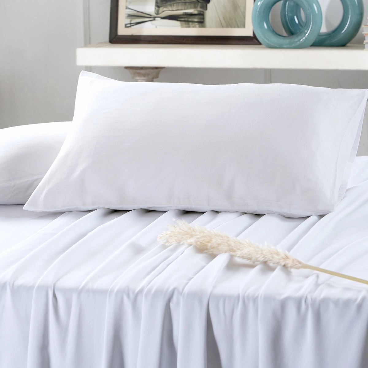 Essentials Dwell Solid White 2PC Pillow Sleeve/Covers