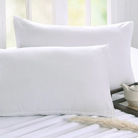 Essentials Dwell Solid White 2PC Pillow Sleeve/Covers