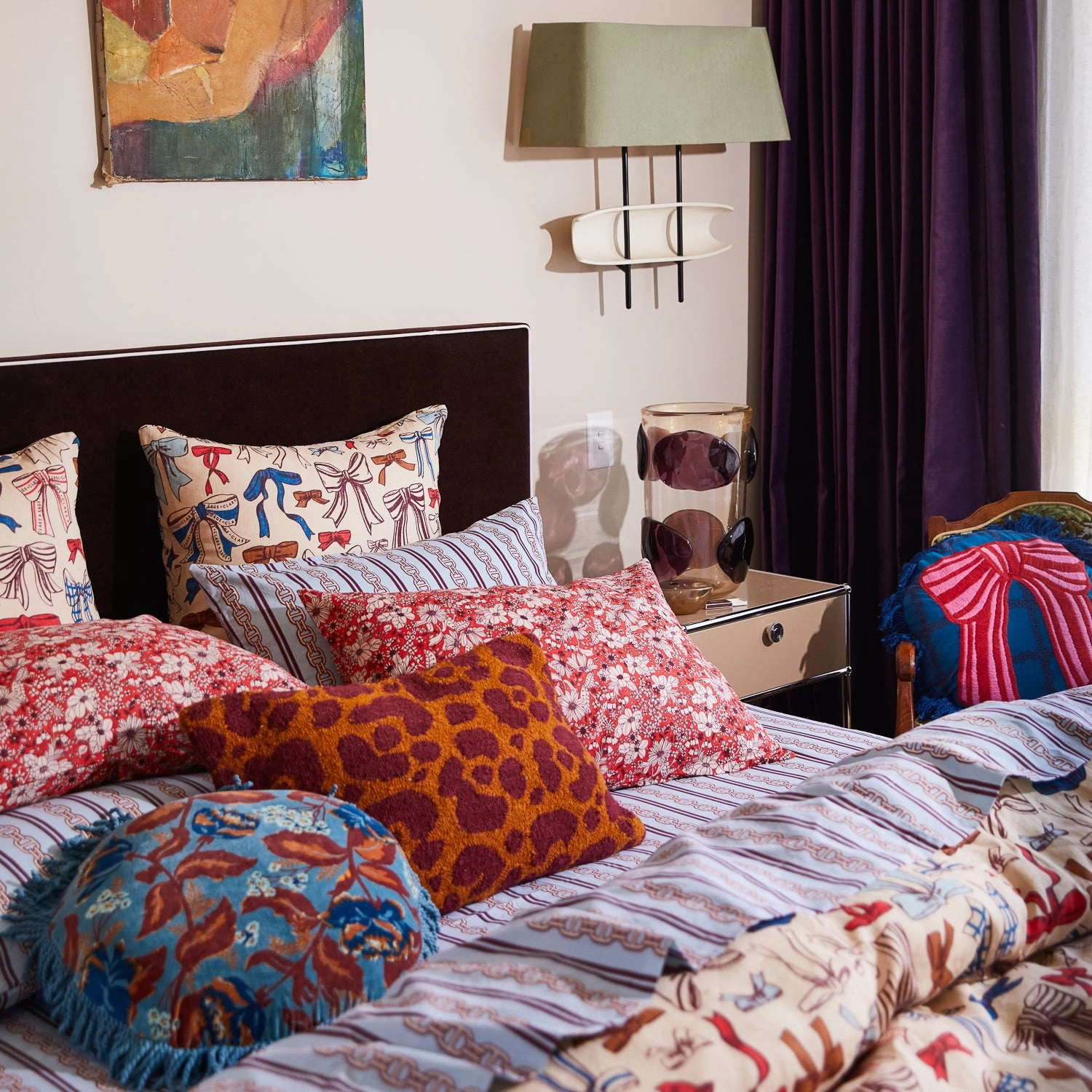 Evette Cotton Pillowcase Set - Scarlet