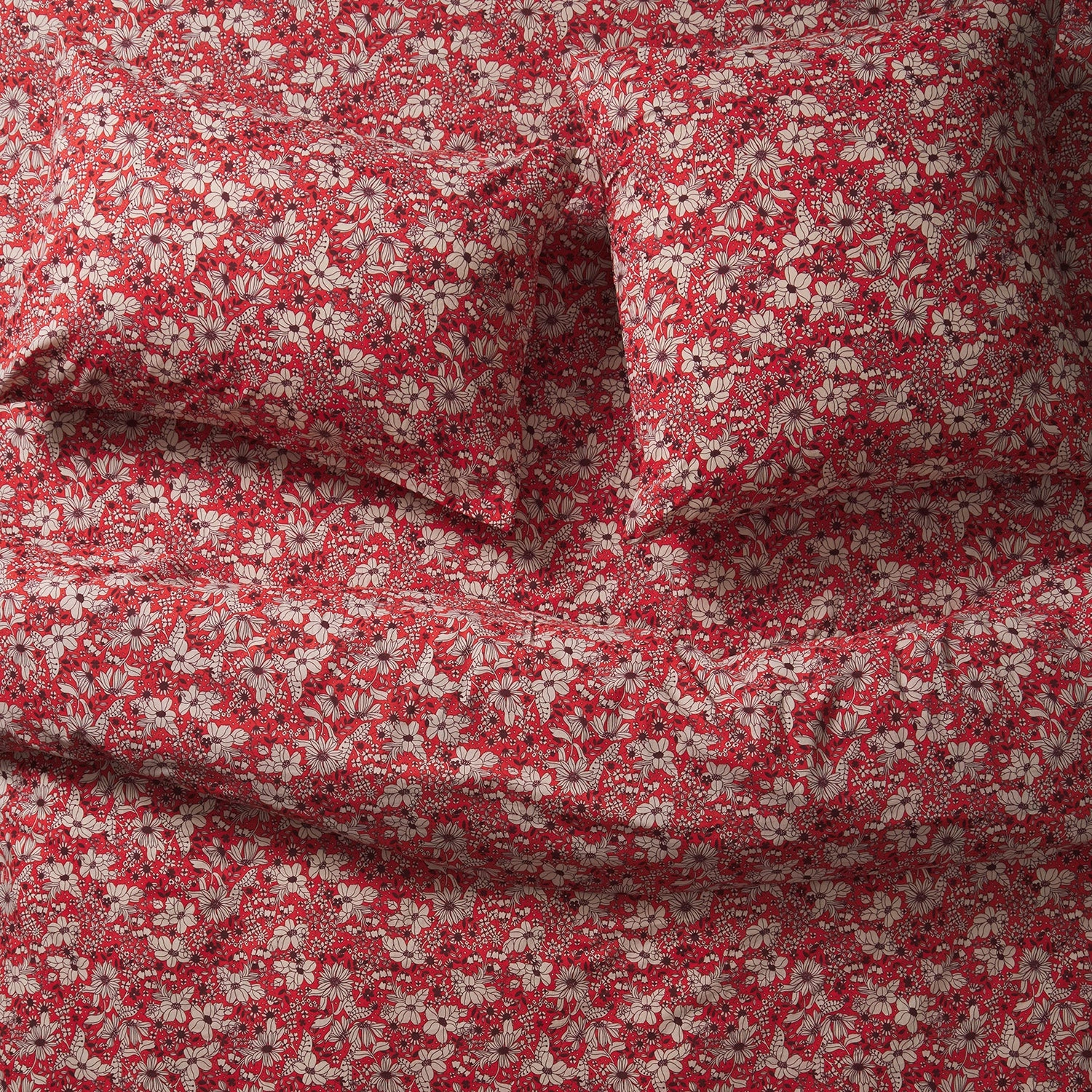 Evette Cotton Pillowcase Set - Scarlet