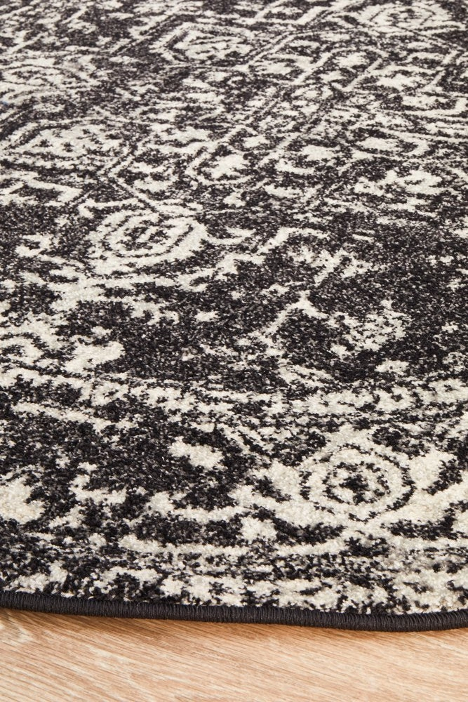 Evoke 253 Round Rug (Charcoal) by Rug Culture