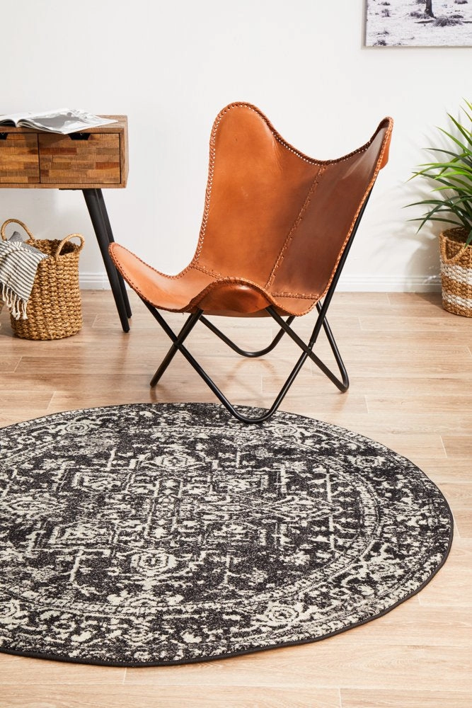 Evoke 253 Round Rug (Charcoal) by Rug Culture