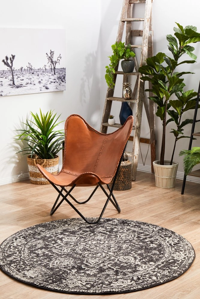 Evoke 253 Round Rug (Charcoal) by Rug Culture
