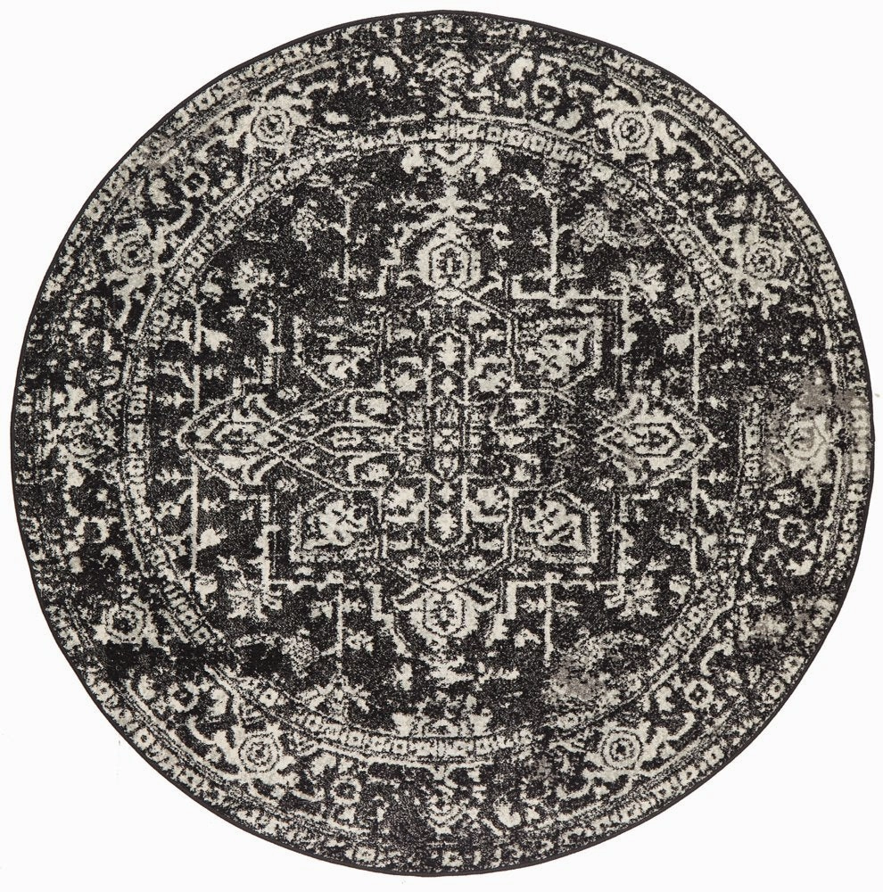 Evoke 253 Round Rug (Charcoal) by Rug Culture