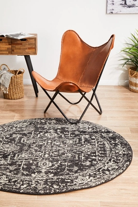 Evoke 253 Round Rug (Charcoal) by Rug Culture