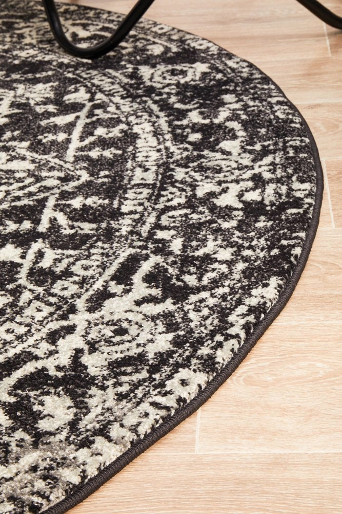 Evoke 253 Round Rug (Charcoal) by Rug Culture
