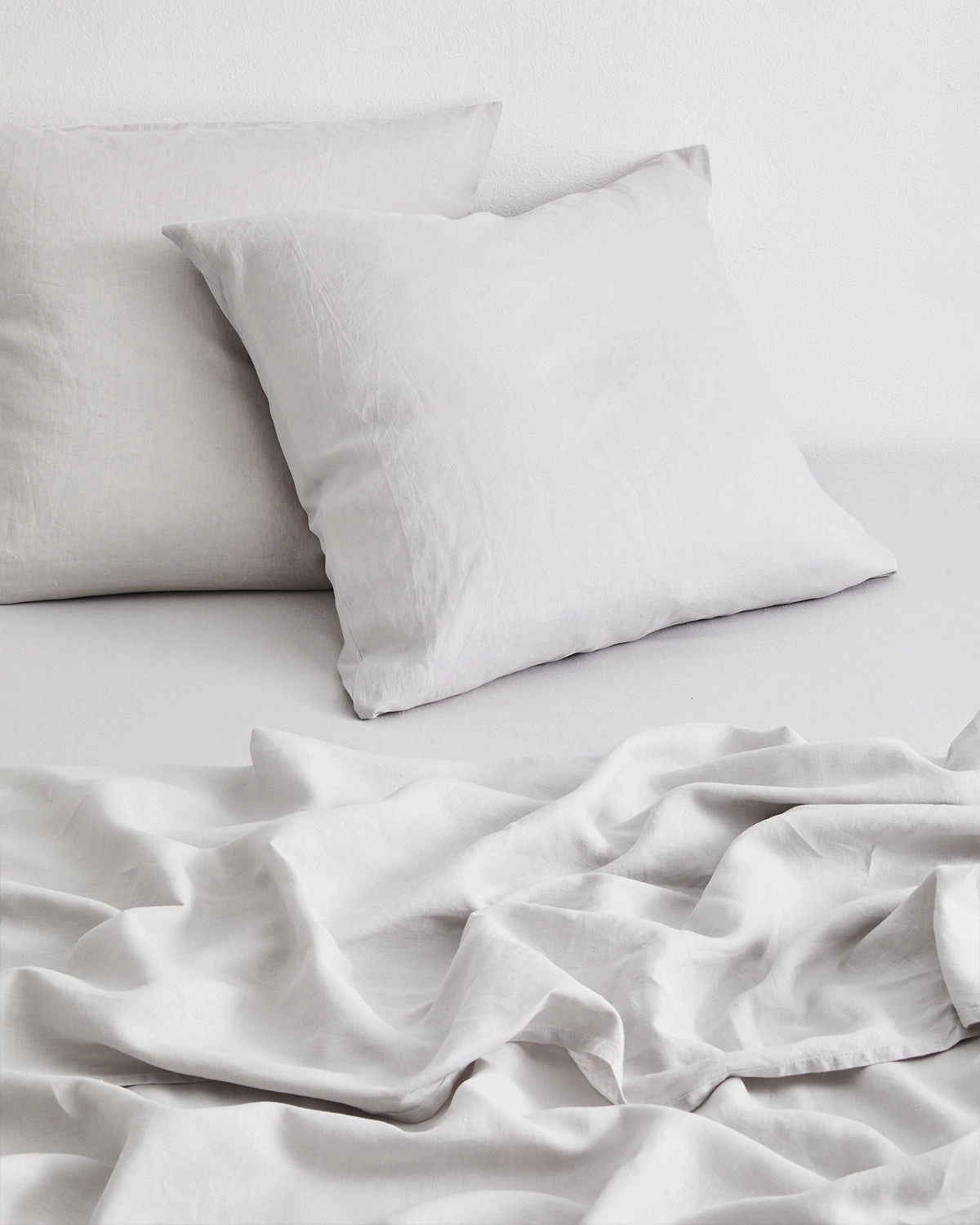 Fog 100% French Flax Linen European Pillowcases (Set of Two)