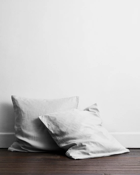 Fog 100% French Flax Linen European Pillowcases (Set of Two)