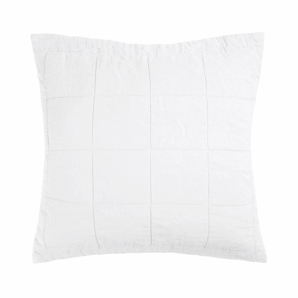 French Flax Linen Quilted Euro Pillow Sham by Bambury