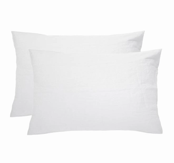 French Linen Standard Pillowcase Pair Snow