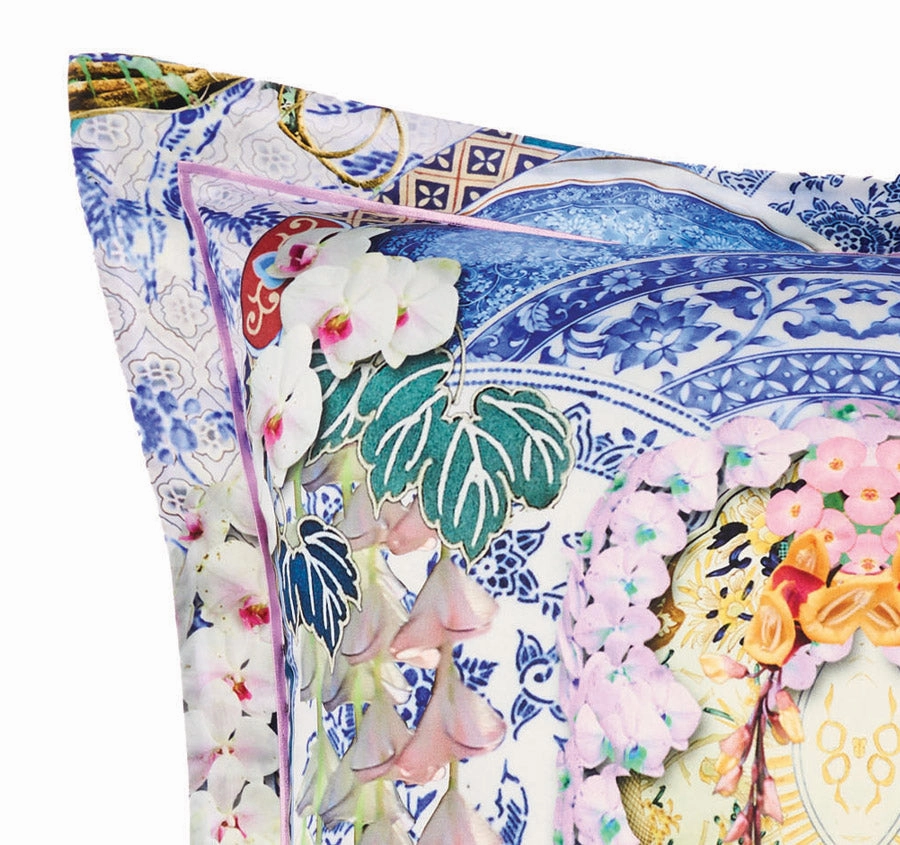 Geisha Gateway European Pillowcase Blue