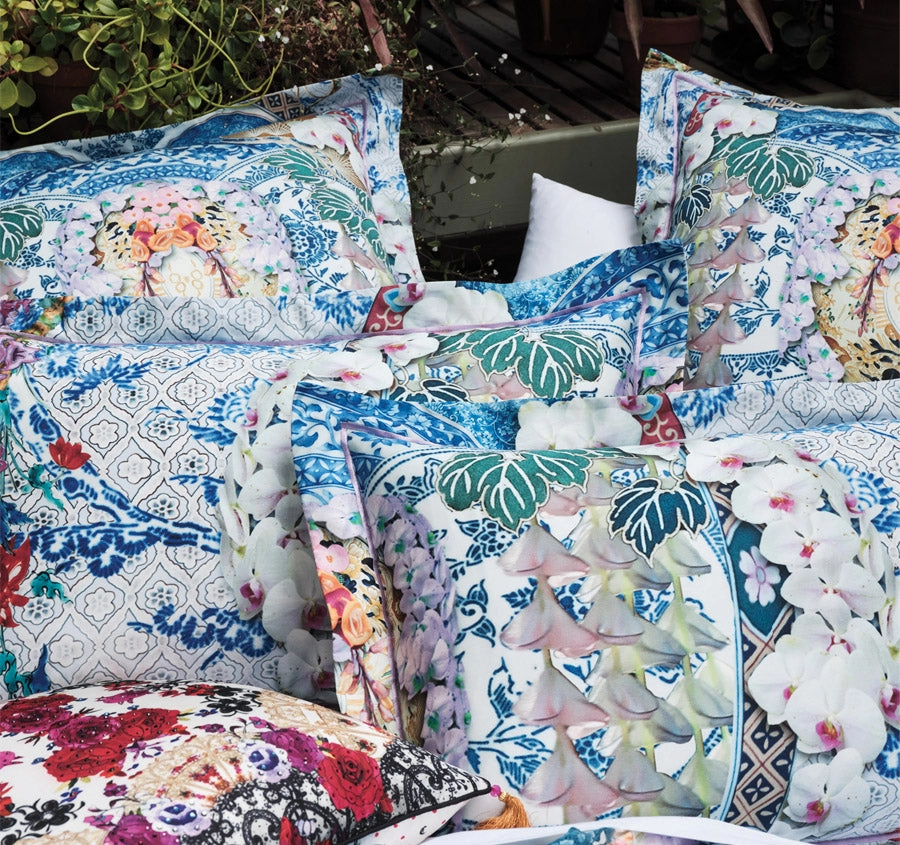 Geisha Gateway European Pillowcase Blue