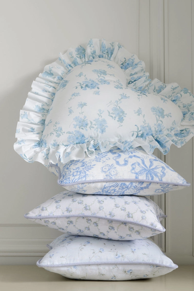 Heart Shape Ruffle Pillow- MOONLIGHT SHADOW