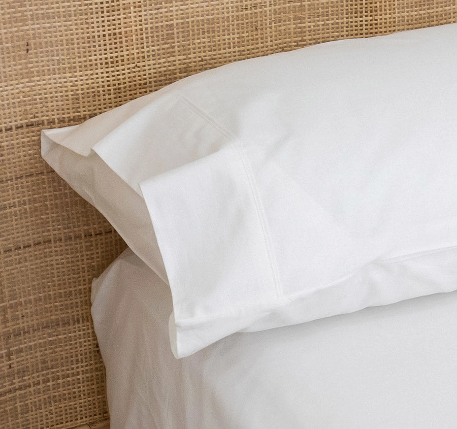 Heavy Hotel Grade 185GSM Cotton Standard Pillowcase Pair White