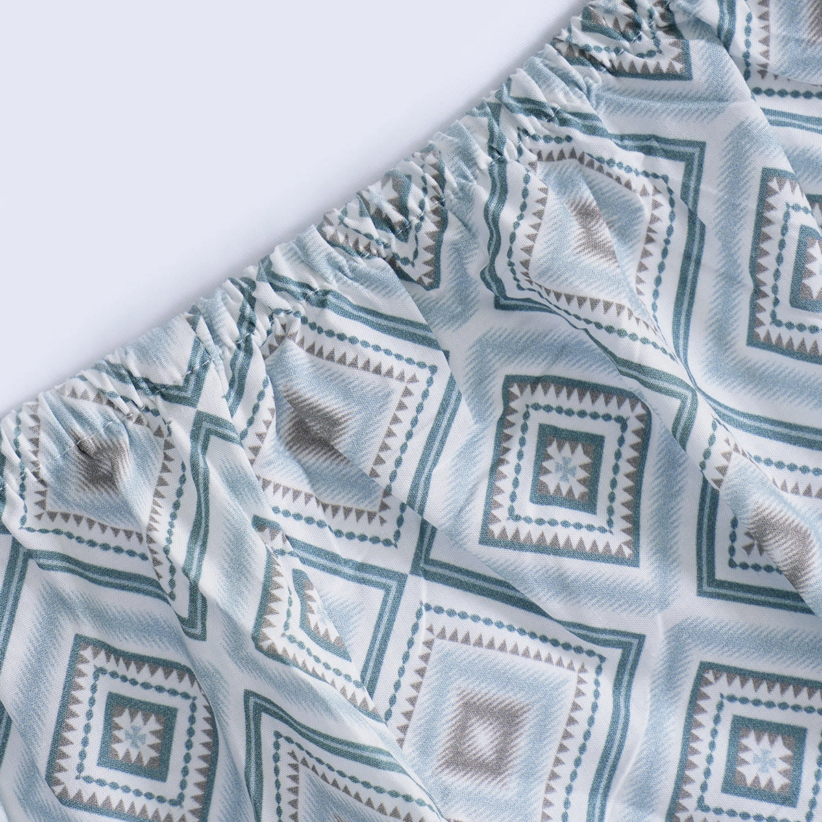 Hermosa Sensory Bloom Jude 100% Cotton Printed Fitted Sheet with Pillow Case Blue