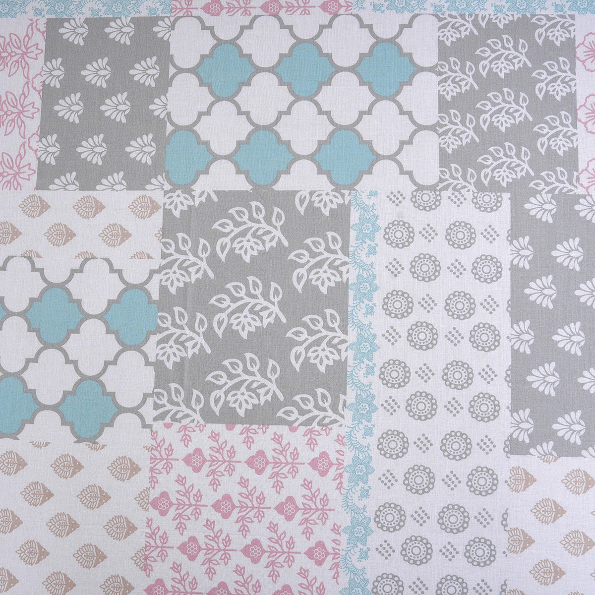 Hermosa Sensory Bloom Lennon 100% Cotton Printed Fitted Sheet with Pillow Case Blue