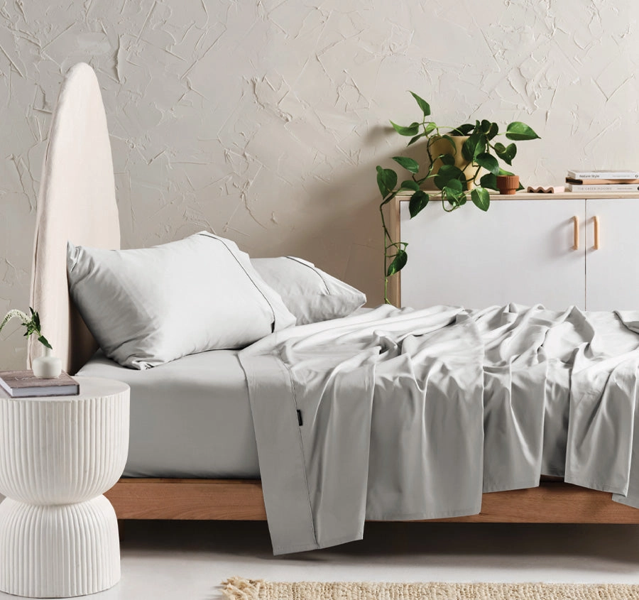 Hotel Augusta 500THC Cotton Sateen Mega Fitted or Flat Sheet Range Grey