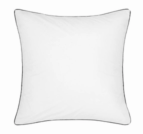 Hotel Deluxe European Pillowcase White and Black