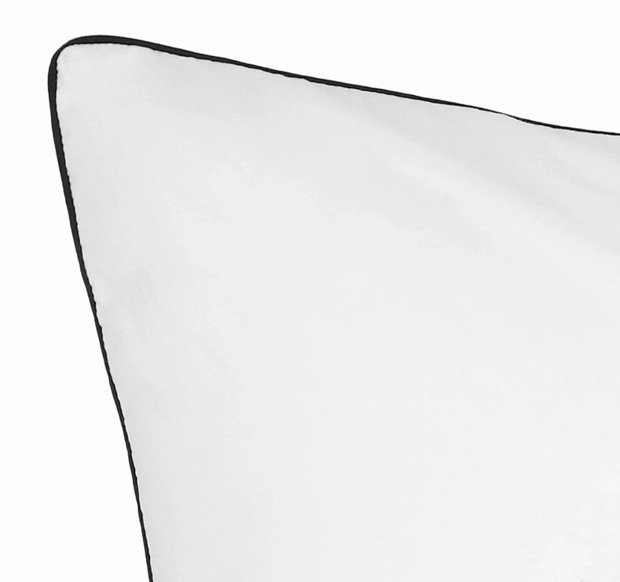 Hotel Deluxe European Pillowcase White and Black