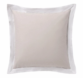Hotel Deluxe European Tailored Pillowcase Natural and White
