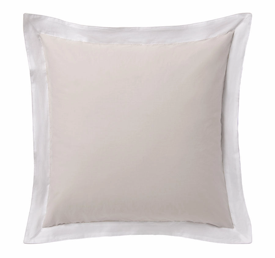 Hotel Deluxe European Tailored Pillowcase Natural and White