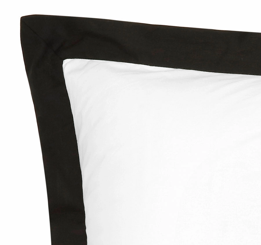 Hotel Deluxe European Tailored Pillowcase White and Black