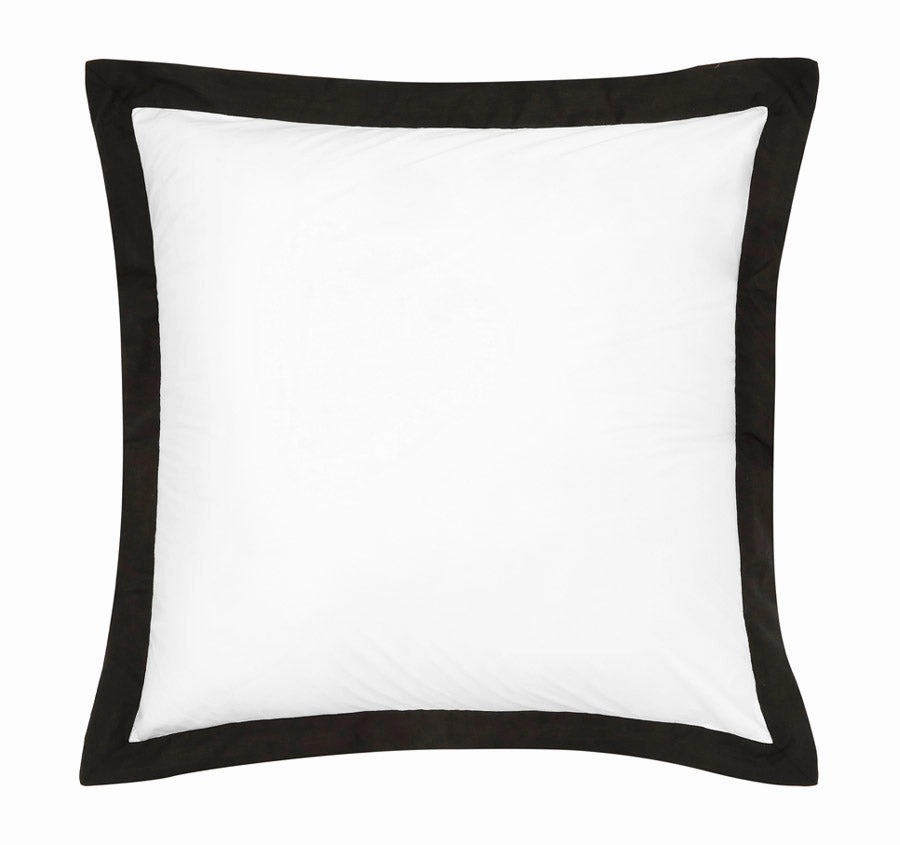 Hotel Deluxe European Tailored Pillowcase White and Black