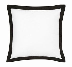 Hotel Deluxe European Tailored Pillowcase White and Black