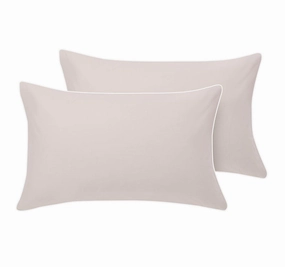 Hotel Deluxe Standard Pillowcase Pair Natural and White