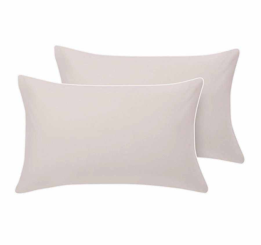 Hotel Deluxe Standard Pillowcase Pair Natural and White
