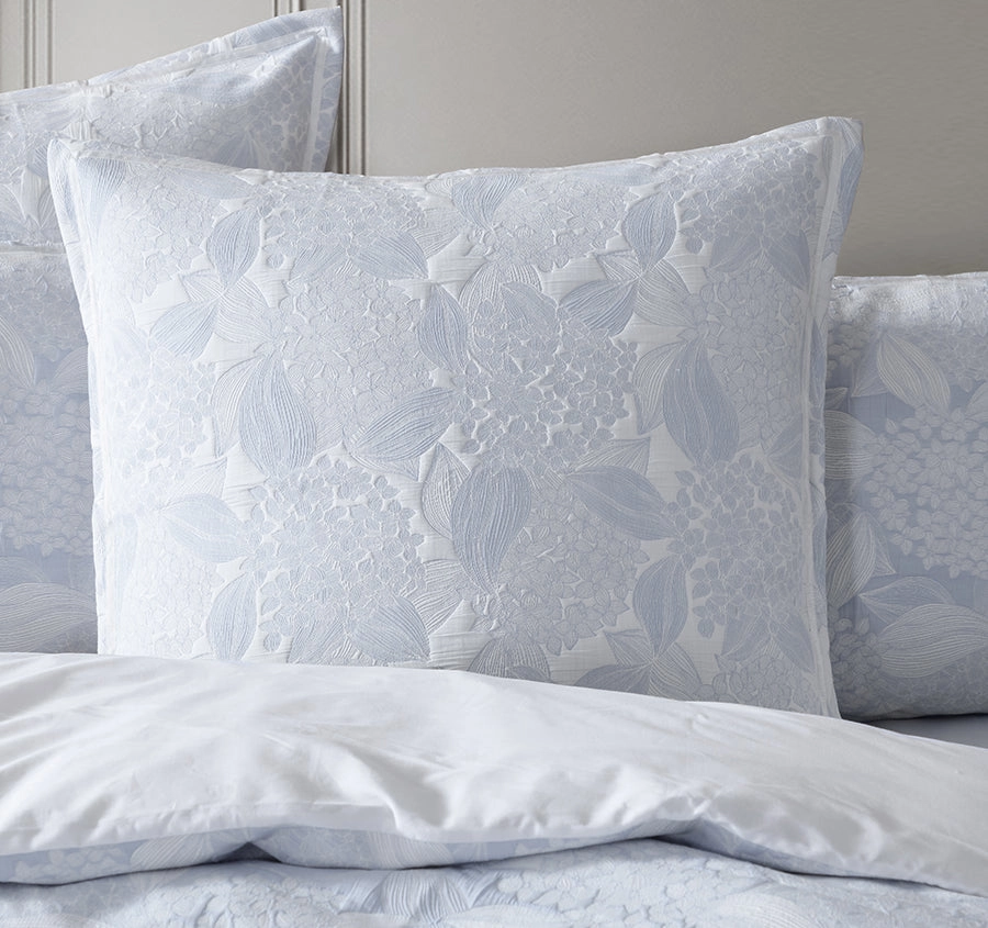 Hydrangea European Pillowcase Chambray