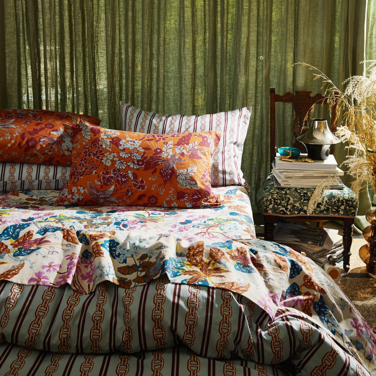 Jeanette Cotton Pillowcase Set - Copper