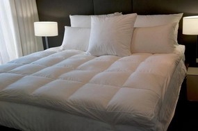 King Size Mattress Topper 95% White Premium Polish Goose down Extra Thick Its Like 2 Toppers In 1