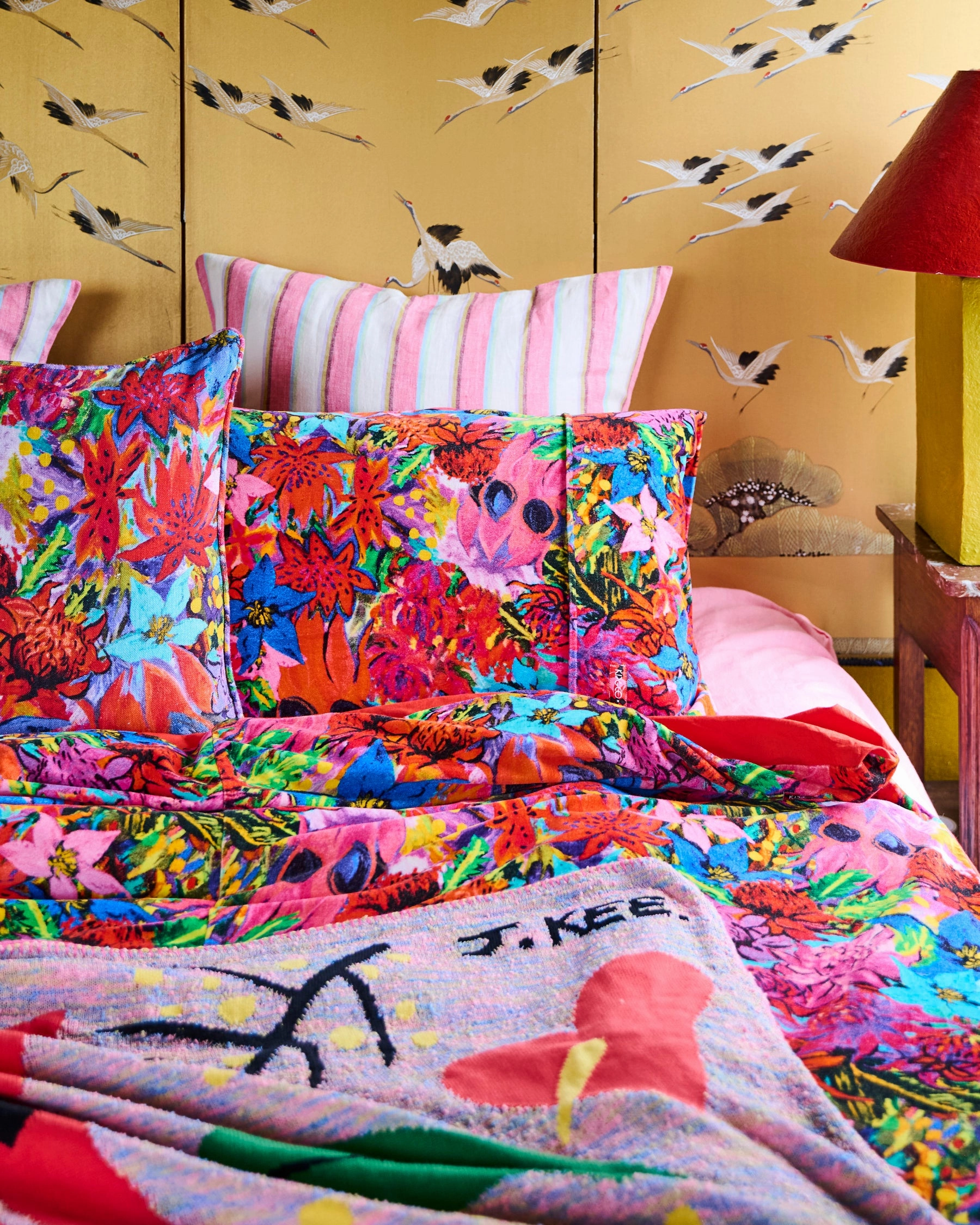 Kip&Co x Jenny Kee Growing The Peace Velvet Pillowcases