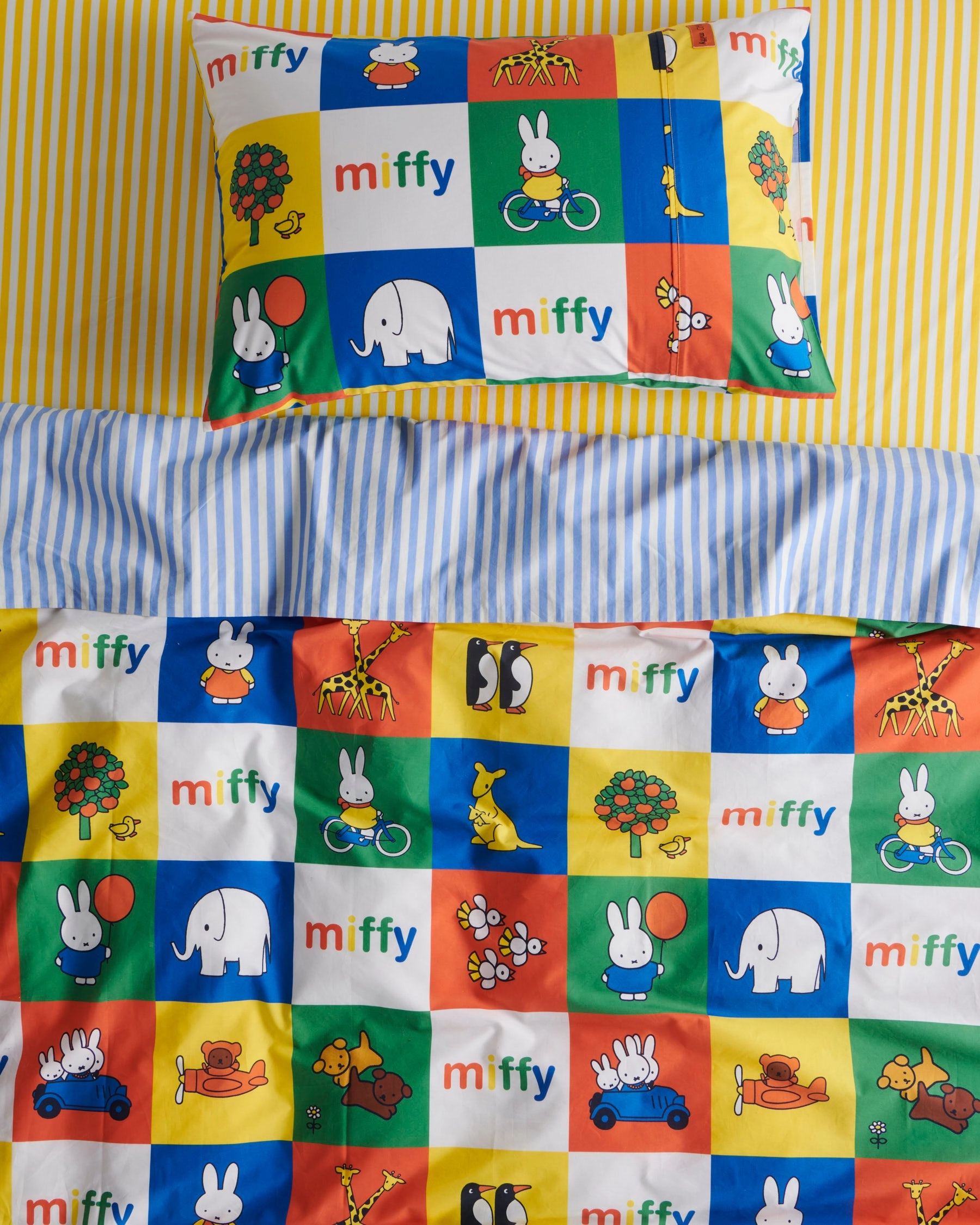 Kip&Co x Miffy Miffy's Adventures Organic Cotton Pillowcase