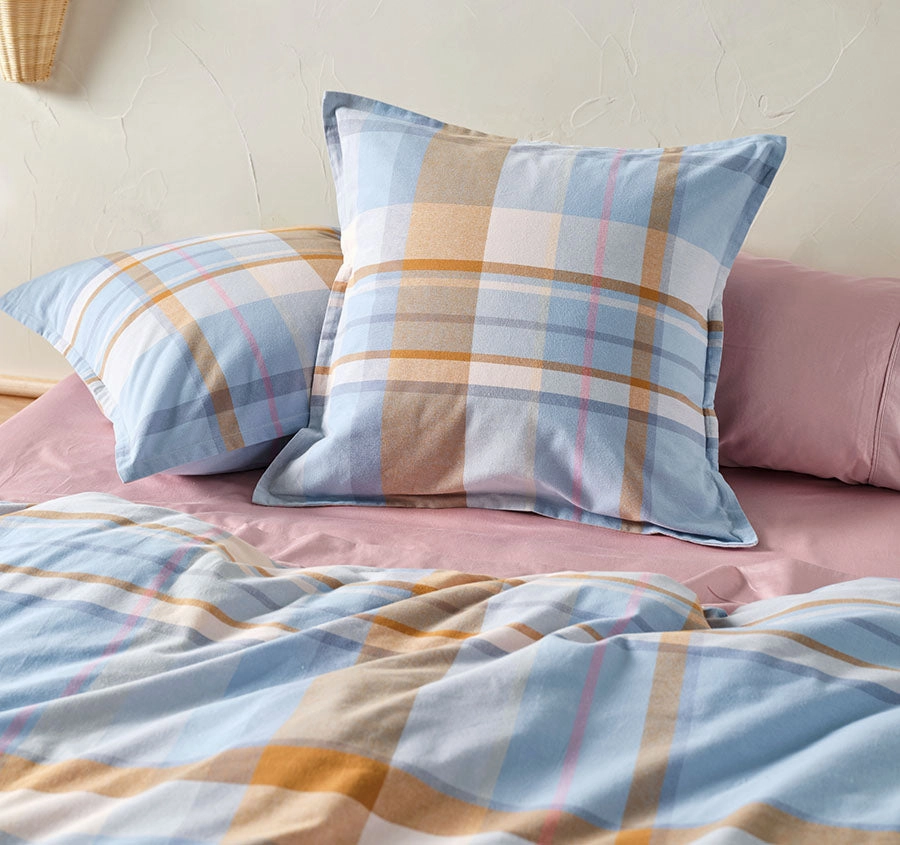 Lennon European Pillowcase Blue