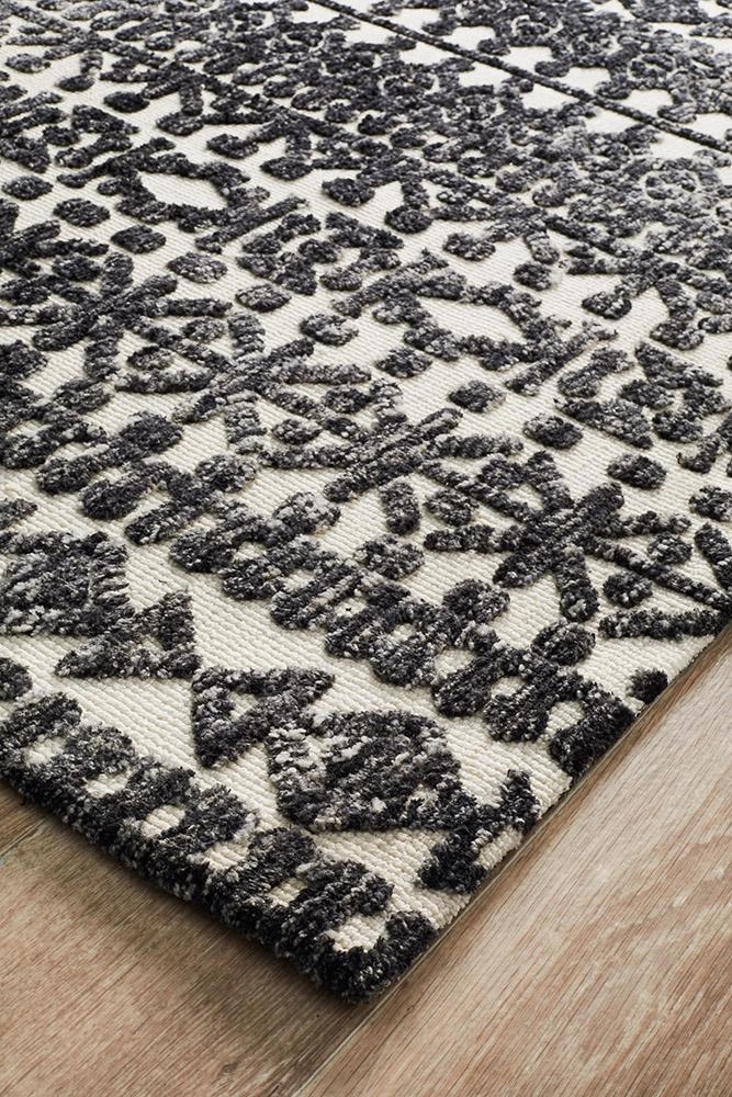 Levi 363 Rug (Ivory Black) by Rug Culture
