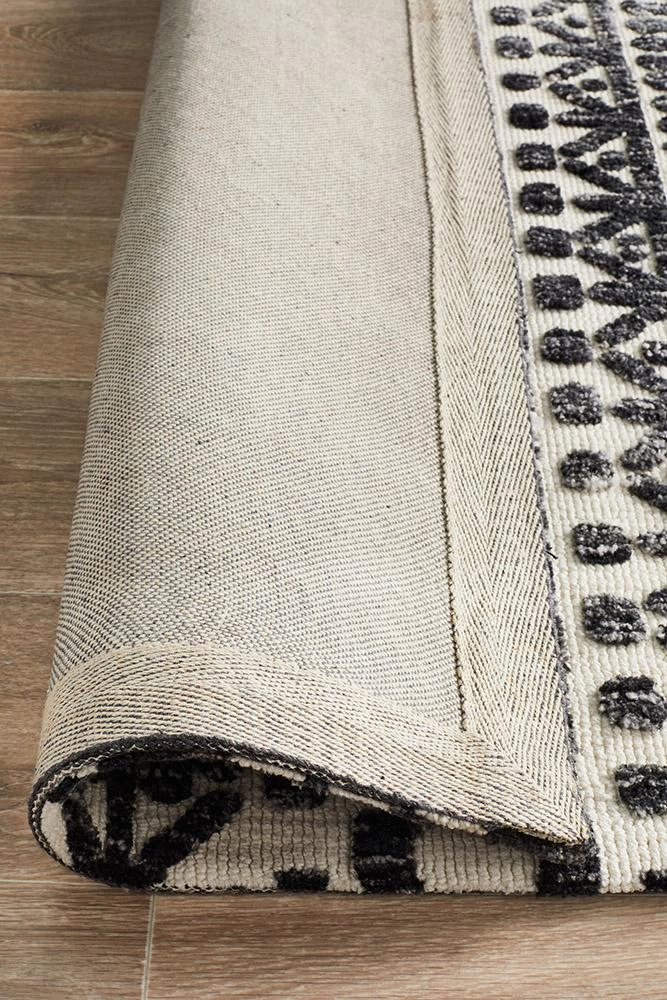 Levi 363 Rug (Ivory Black) by Rug Culture