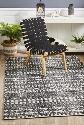 Levi 363 Rug (Ivory Black) by Rug Culture