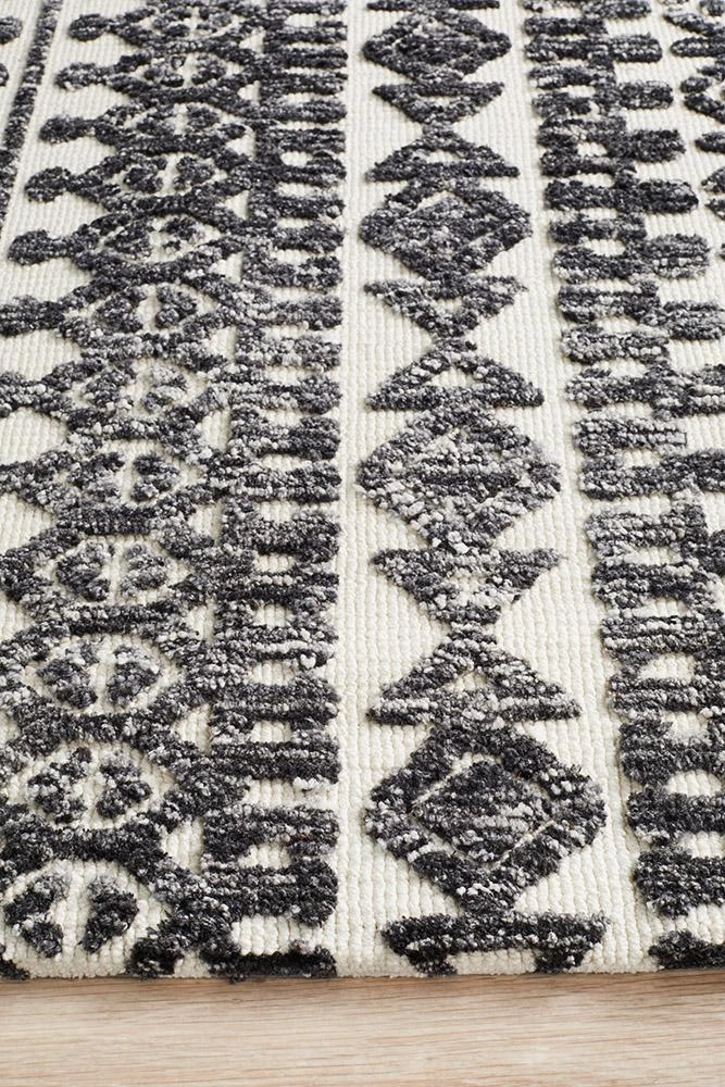 Levi 363 Rug (Ivory Black) by Rug Culture