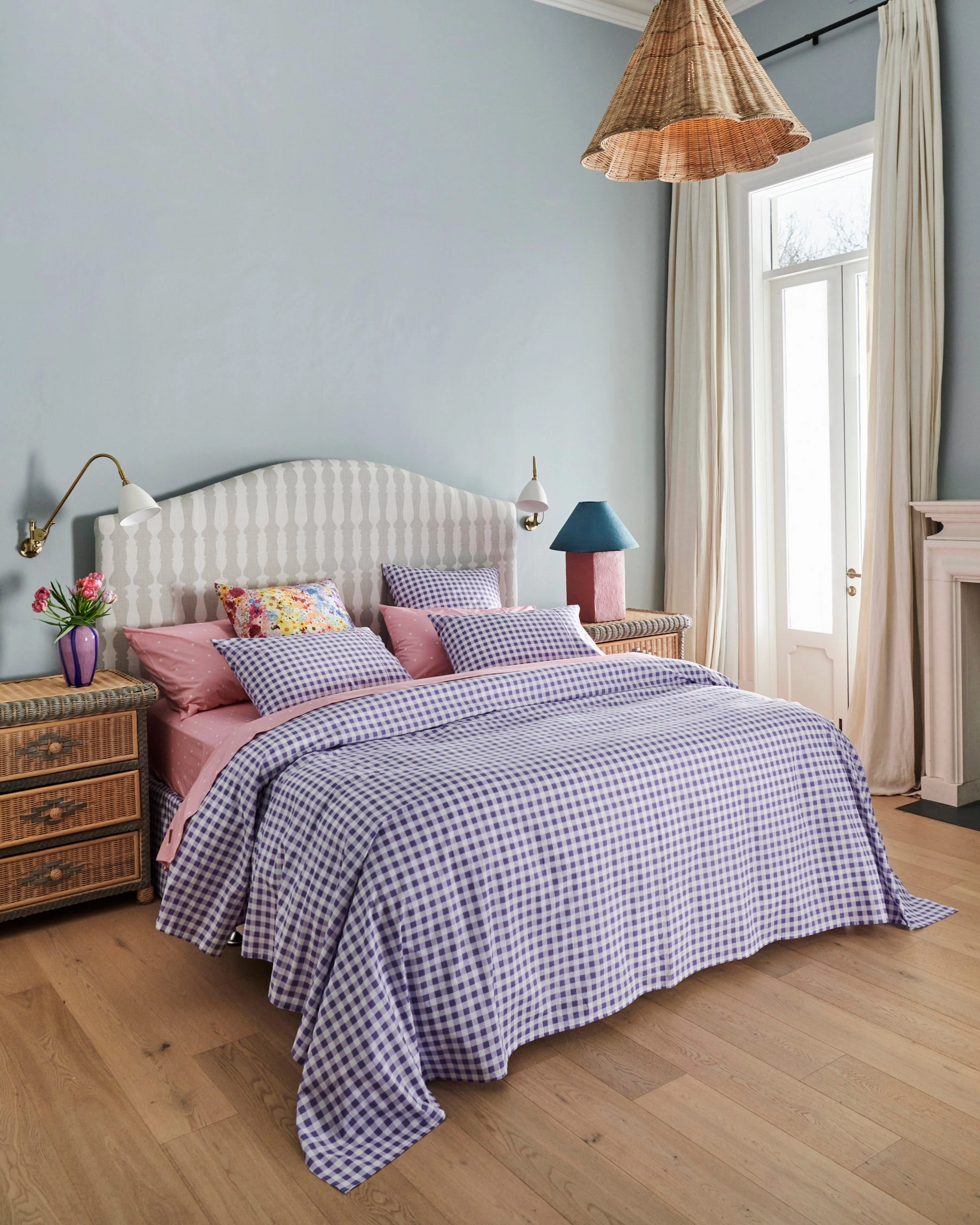 Lilac Gingham Organic Cotton Pillowcases