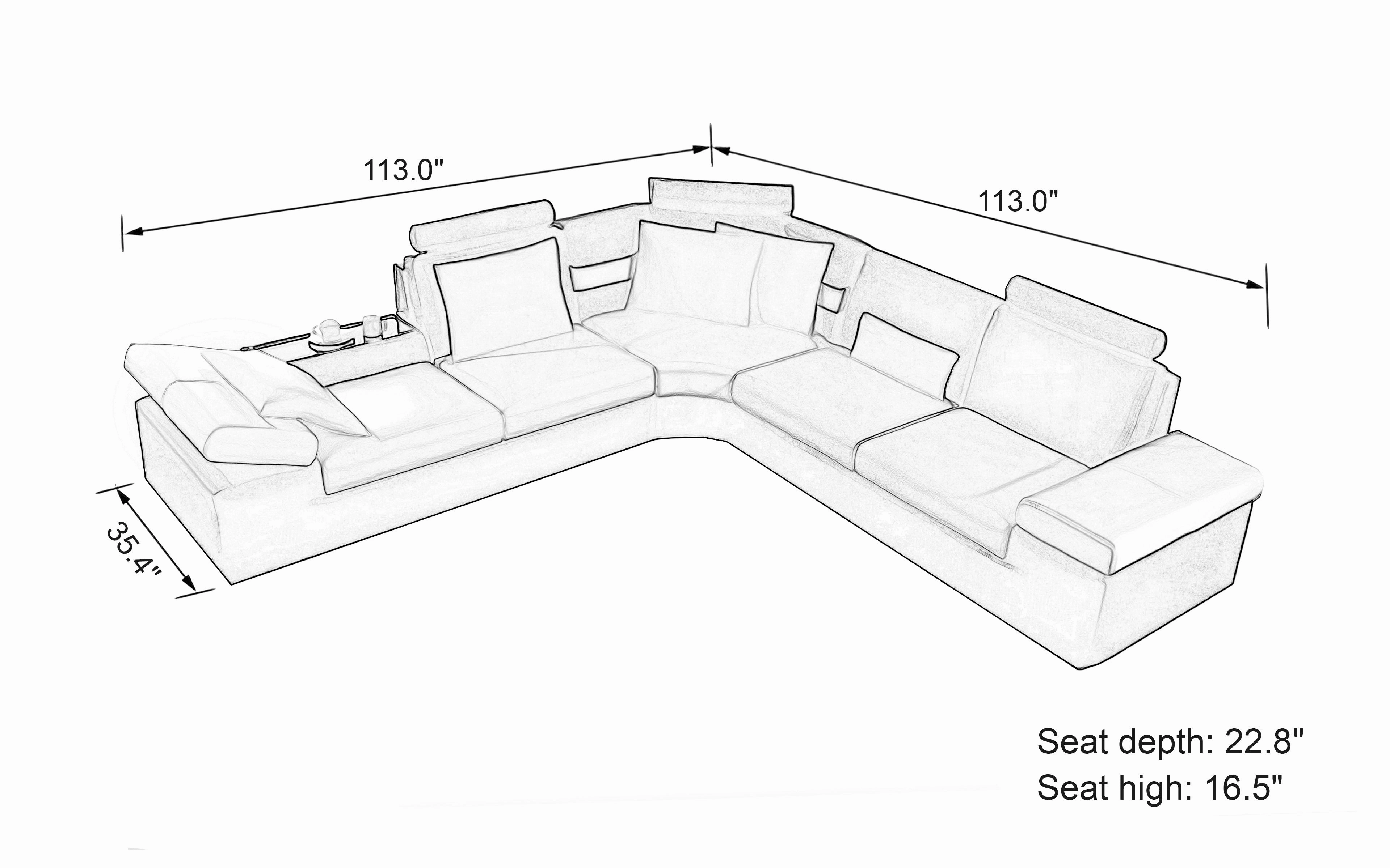 Lindum Modern Leather Sectional
