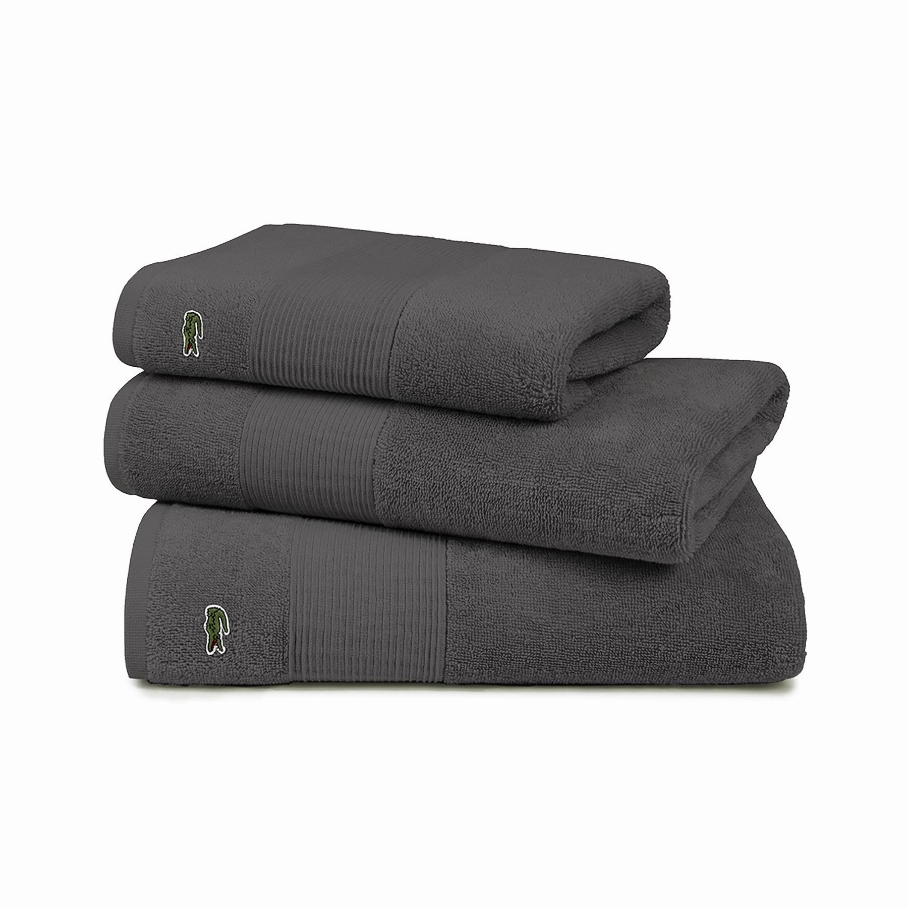 LLECROCO Bitume 600gsm Bath Towel Collection by Lacoste