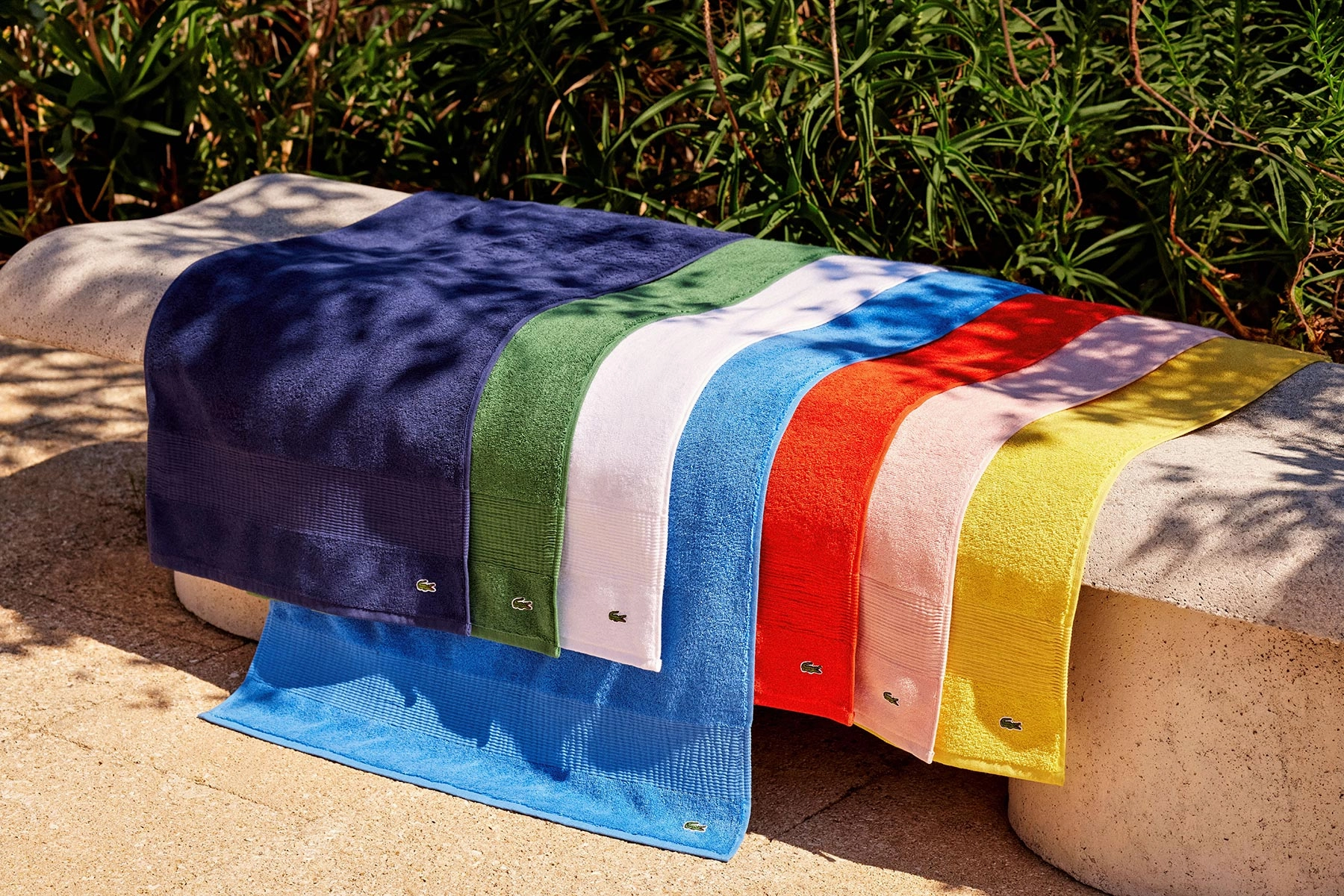LLECROCO Bitume 600gsm Bath Towel Collection by Lacoste