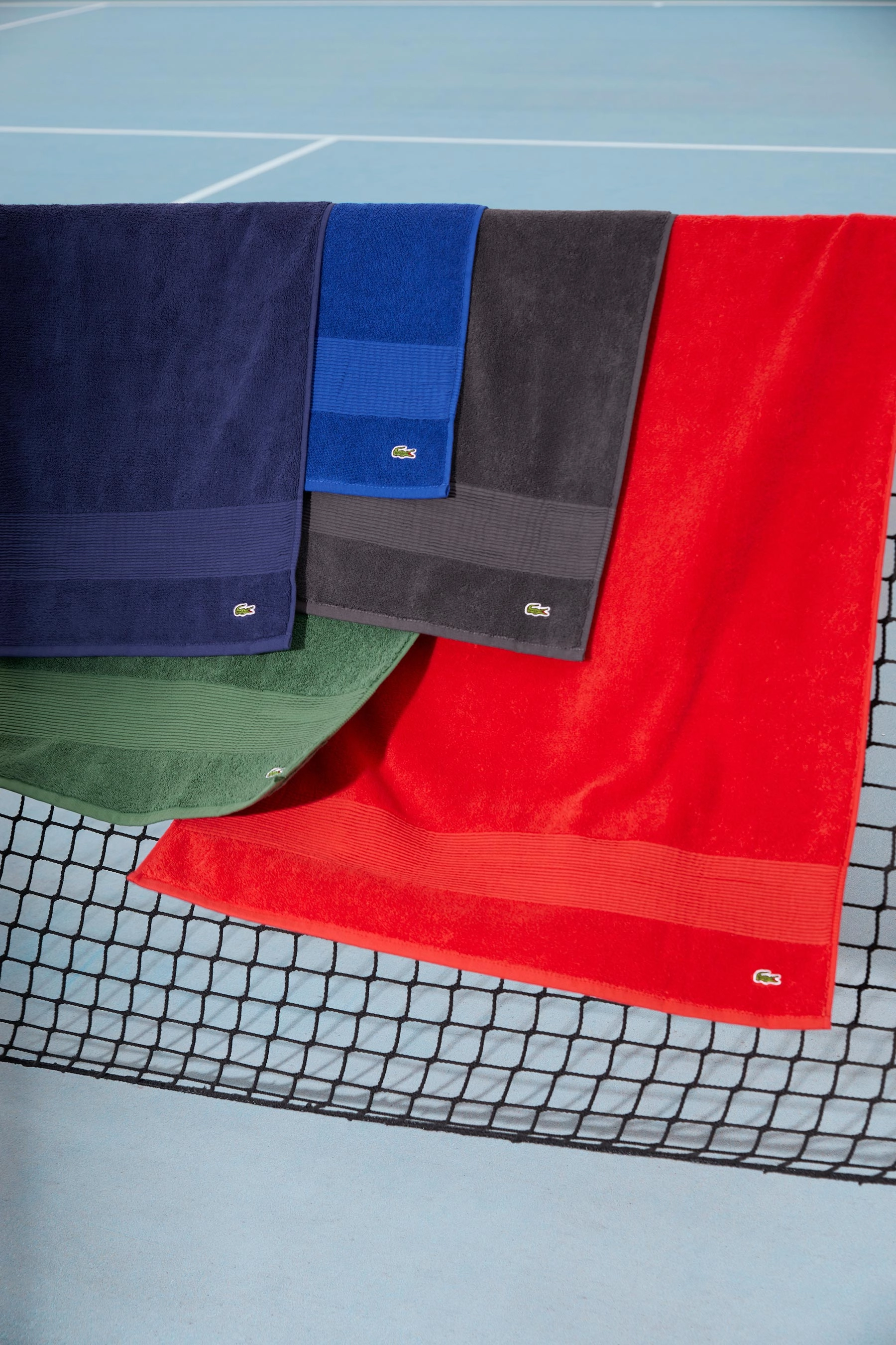 LLECROCO Bitume 600gsm Bath Towel Collection by Lacoste